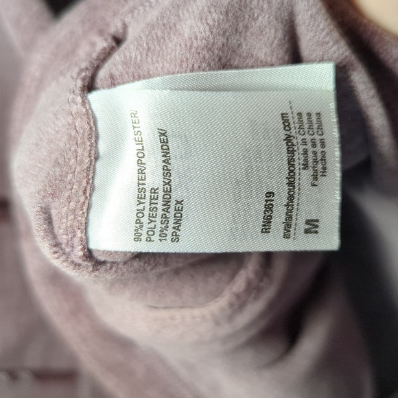 Avalanche Double Peached Heather Sweatshirt Purple Full-Zip Thumbholes Size M - Picture 3 of 4